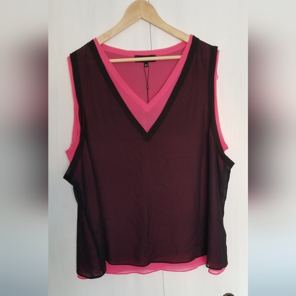 Beautiful black/pink sleeveless top - Picture 1 of 4